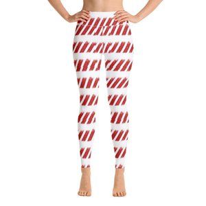 Candy Cane Christmas Holiday Red White Yoga